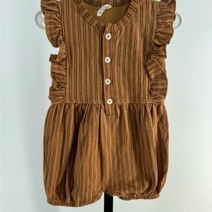 Kate Quinn Brown and Red Striped Romper